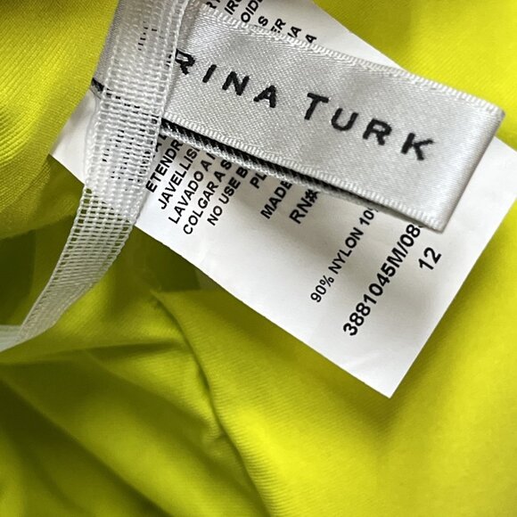 Trina‎ Turk Swimsuit Womens 12 Colorful Tropical Trellis Plunge One Piece Resort - Picture 10 of 10